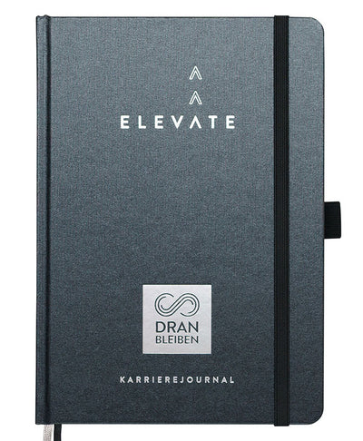 Abbildung des DRANBLEIBEN Elevate Karrierejournals
